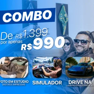 DRIVE PORSCHE 911 (OU LAMBORGHINI) + SIMULADOR + FOTOS DIGITAIS E IMPRESSAS